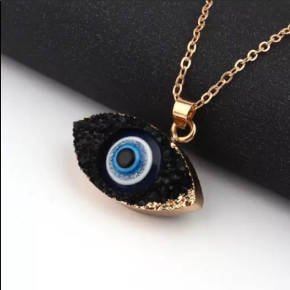Evil Eye Druzy Necklace - Picture 3 of 7